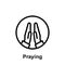 Ramadan praying outline icon. Element of Ramadan day illustration icon. Signs and symbols can be used for web, logo, mobile app,