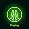 Ramadan praying outline neon icon. Element of Ramadan day illustration icon. Signs and symbols can be used for web, logo, mobile