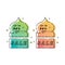 Ramadan sale banner mosque line art,discount and best offer tag, label or sticker set on occasion of Ramadan Kareem and Eid