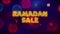 Ramadan Sale Text on Colorful Ftirework Explosion Particles.