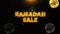 Ramadan Sale Text on Firework Display Explosion Particles.