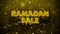 Ramadan Sale Text on Golden Glitter Shine Particles Animation.