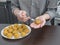 Ramadan sweets. Preparation of Egyptian cookies `Kahk El Eid` - cookies of El Fitr Islamic Feast