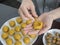 Ramadan sweets. Preparation of Egyptian cookies `Kahk El Eid` - cookies of El Fitr Islamic Feast