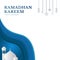 Ramadhan blue Paper cut background