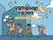 Ramadhan Kareem Holiday Eid Fitr Praying Together Banner Illustration