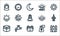 Ramadhan line icons. linear set. quality vector line set such as mosque, praying, mecca, zakat, water, sunrise, sunset, fasting,