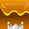 Ramadhan orange paper cut background