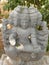 Ramanagara, Karnataka, India - May 29, 2010 Ancient gray color stone statue of 5 headed Lord Vishwakarma