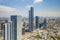 Ramat Gan Skyline At Day Daylight, Israel, New Skyscraper Constraction Site and Cityscape Aerial View