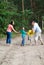 Rambling family in the forest