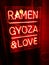 RAMEN, GYOZA AND LOVE LIGHTED SIGN