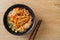 Ramen noodles with gyoza or pork dumplings