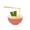 Ramen vector stock illustration. Delicious noodles.