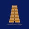 Rameshwaram temple vector icon with text. golden Rameshwaram mandir icon