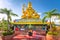 Ramintra Road, Bangkok, Thailand - October 27, 2019 : Shiv Temple  - Golden Shiva Statue