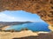 Ramla Bay view from Tal Mixta cave on Gozo island