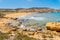 The Ramla beach, Gozo, site of the legendary cave of Calypso