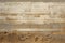 Rammed earth wall, sturdy with natural earth tone layers