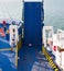 The ramp of a ferry boat