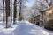 Ramp leading to Cameron gallery and Agate rooms in Catherine park in Tsarskoe Selo Pushkin in winter, Saint Petersburg, Russia