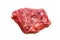 Ramp steak of raw marbled beef lies on a white background