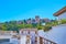 The ramparts of Alhambra over the roofs of Albaicin, Granada, Spain