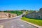 The ramparts, Castle Bridge and old town of Kamianets-Podilskyi, Ukraine