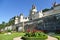 The ramparts and the facade of the castle of Usse seen from the gardens