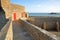 The ramparts of Saint Malo, located around the walled city of Saint Malo, with the Fort National in the backgrou