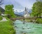 Ramsau Church in Bavaria, Germany Alps. summer landscape