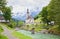 Ramsau village and church in Alps