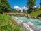 Ramsauer Ache mountain stream in the Berchtesgaden Alps