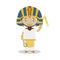 Ramses II the Great cartoon character. Vector Illustration.