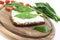 Ramson bread with cottage cheese