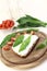 Ramson bread with fresh cottage cheese