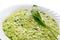 Ramsons wild garlic leek  risotto with parmesan cheese,
