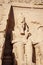 Ramsses II or Ramsses the Great statue carved in rock mountain at Abu Simbel Temple Egypt