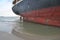 Ran aground oil tanker ship