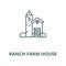 Ranch farm house vector line icon, linear concept, outline sign, symbol