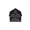 Ranch house black vector concept icon. Ranch house flat illustration, sign