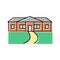 ranch house color icon vector illustration