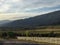 Ranch and mountains landscape