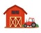 Ranch and Tractor, Rural Area Countryside Vector