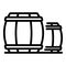 Ranch wood barrels icon, outline style