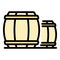 Ranch wood barrels icon vector flat