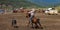 A Rancher competing at a rodeo in colorado