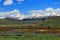 Ranchland along the Hoback River with Gros Ventre Range in the Background, Wyoming, USA