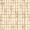 Random autumn seamless nature pattern with hand drawn floral silhouetttes. Beige background with check