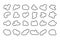 Random black contour shapes set. Blob shapes. Organic abstract splodge elements monochrome collection. Vector.